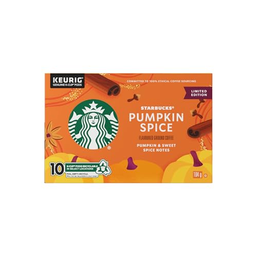 STARBUCKS Pumpkin Spice Flavoured Ground Coffee K-Cup Pods, 104 g