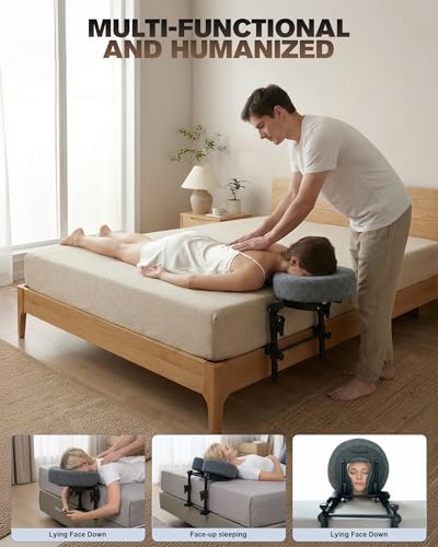 Massage Headrest for Bed, Massage Face Cradle for Bed, Adjustable 18" Height Bed Massage Head Holder, for Home Salon Spa Massage Table, Comfortable Face Down Pillow After Eye Surgery