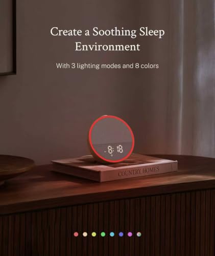 Narelu White Noise Machine Alarm Clock, Phone-Free Bedside Routine | Sound Machine Alarm Clock, 30 Sounds, 10 Gentle Alarm Sounds, Night Light for Adults Heavy Sleepers Baby Bedrooms