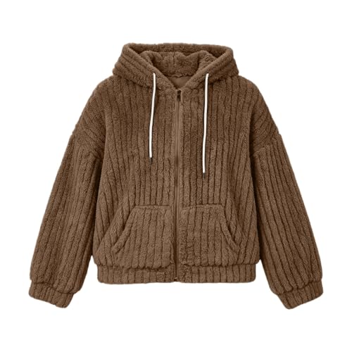 Generic Fleece Zip Up Hoodie for Women Lightweight Sherpa Hooded Jacket