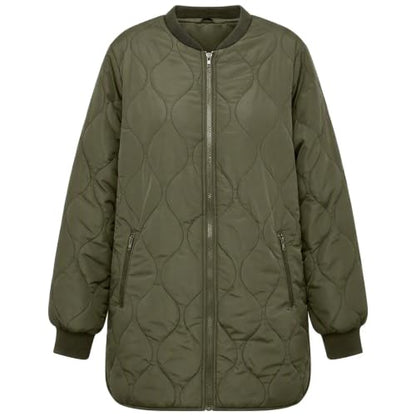 Generic Veste Matelassée Femme Ladies Winter Jackets Thermal Full Zip Coat