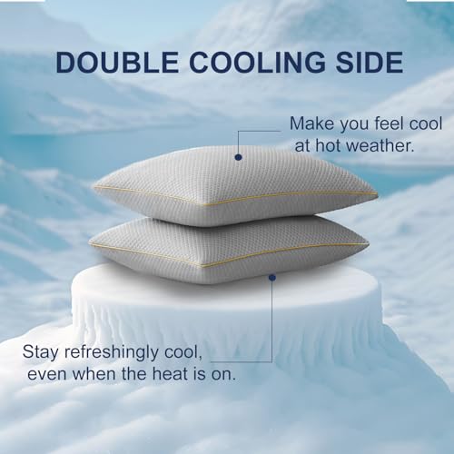 Moonrite Cooling Queen Pillows 2 Pack,Shredded Memory Foam Pillow 50x75cm