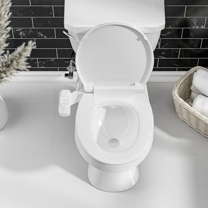 SAMODRA Non-Electric Bidet Attachment for Toilet – Self-Cleaning Dual Nozzle (Frontal & Rear Wash), Adjustable Water Pressure, Fits Most Toilets, Easy Installation (Classic White)
