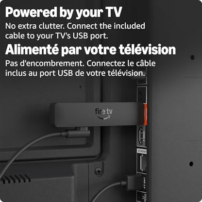 Amazon Fire TV Stick HD (nouveau modèle), téléviseur gratuit et en direct, télécommande vocale Alexa, alimenté par le téléviseur, configuration sans effort