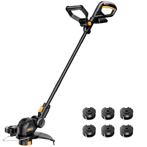 HEINPRO Cordless String Trimmer Compatible with Dewalt 20V MAX Battery | 12-Inch Electric Weed Wacker, Auto Line Feed, Weed Eater Battery Powered Grass Trimmer, w/ 6 Line Spools, Black(Tool Only)