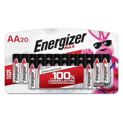 Energizer AA Batteries, Max Double A Battery Alkaline, 20 Count