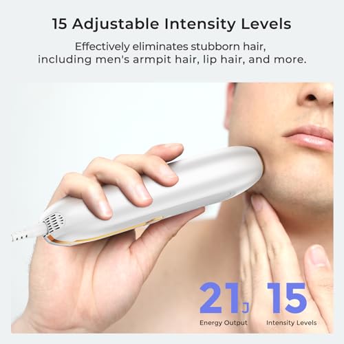 IPL Hair Removal Device for Women, Sapphire Ice Cooling 3.0, 21J Energy | Painless and Effective, 3 Modes, Alternative to Salon Laser Hair Removal at Home for Face Bikini Armpits Legs (White)