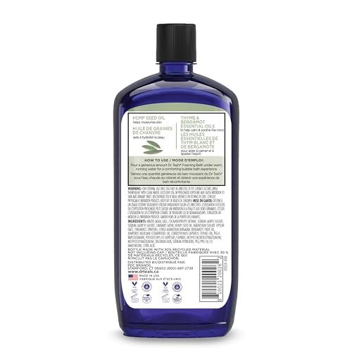 Dr Teal’s Foaming Bath with Pure Epsom Salt, Cannabis Sativa Hemp Seed Oil, 34 fl oz (Packaging May Vary)