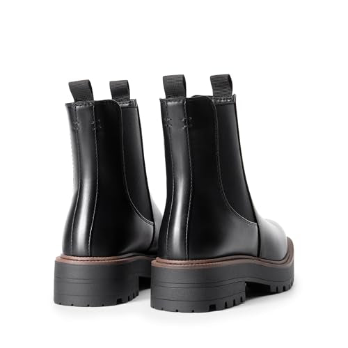 DREAM PAIRS Women's Chelsea Ankle Boots Fall Booties,Black-Pu,7.5