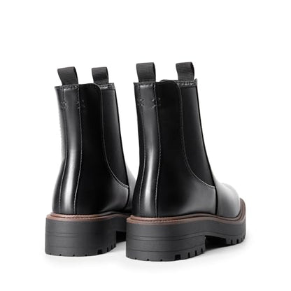 DREAM PAIRS Women's Chelsea Ankle Boots Fall Booties,Black-Pu,7.5