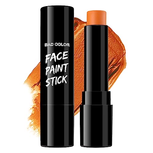 Orange Face Body Paint Stick, Cream Blendable Eye Black Full Body Paint Makeup for Halloween SFX Makeup Cosplay Joker Zombie Vampire Costume Parties