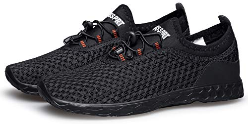 DOUSSPRT Men's Water Shoes Quick Dry for Beach Swim Pool Fishing Darkblack