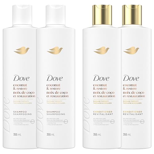Dove Coconut Restore Damage Therapy Shampoo & Conditioner, 355 mL, 4 Pack