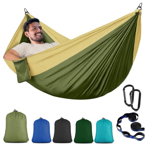 Camping Hammock Portable Nylon Hammocks with Tree Straps for Adults Kids