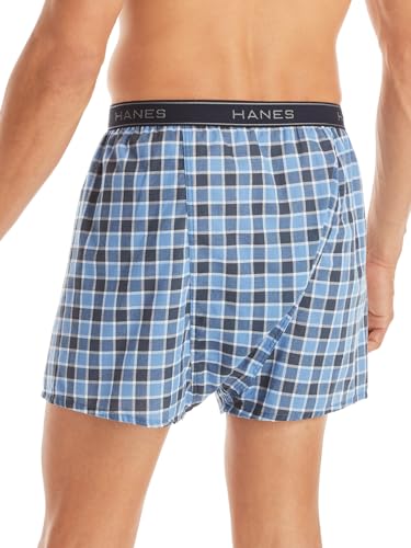 Hanes Men's 4 Pack FreshIQ Cotton Woven Boxer, Assorted, Small