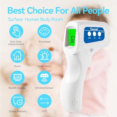 Berrcom 3-in-1 Infrared Forehead Thermometer Non-Contact Temperature Gun