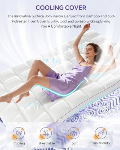 ChiXpace Dual Layer 4 Inch Memory Foam Mattress Topper Queen