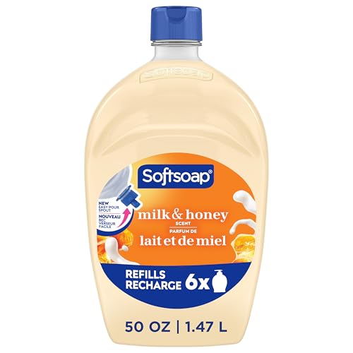 Softsoap Antibacterial Liquid Hand Soap Refill - Milk and Golden Honey 1.47 Liters - Moisturizing Hand Wash, Savon a Main, Dermatologically Tested, for Soft Smooth Skin (Packaging may vary)