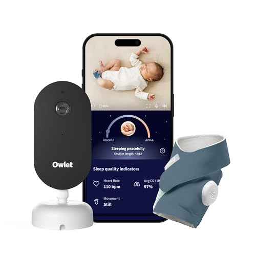 Owlet Dream Duo 3 Smart Baby Monitor System, Dream Sock + 2K HD Camera