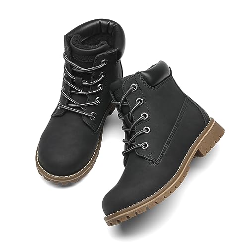 Bruno Marc Boy's Winter Snow Boots Outdoor Ankle Boot,Black,2 Little Kid | Superior Warm,Winter,Water-Repellent Upper,Lace-Up Adjustable Fit,Anti-Slip TPR Outsole