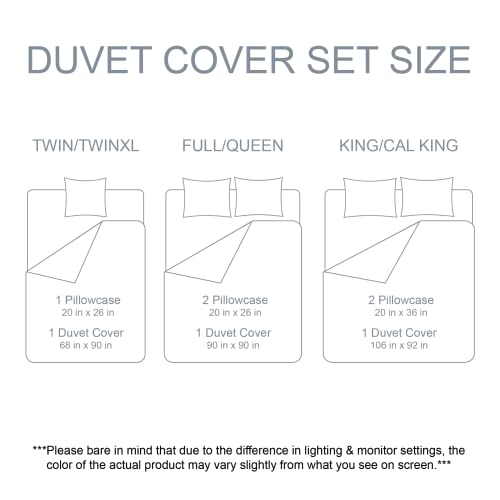 Swift Home King/Cal King 100% Cotton Chambray Duvet Cover Set, Yarn Dyed, Prewashed & Pre-Wrinkled – Ash Grey, King/Cal King (106” x 92”) – Comforter Not Included
