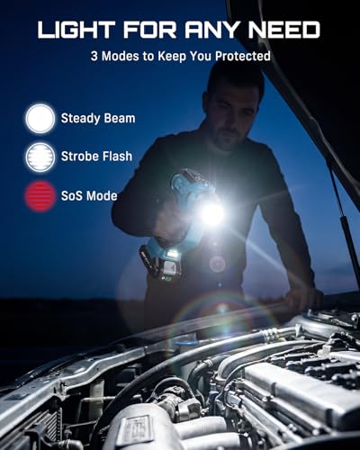 SEESII 2-in-1 Tire Inflator & Car Vacuum with 2×2000mAh Batteries