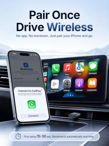 Wireless CarPlay & Android Auto Dongle for Digital Media Receivers