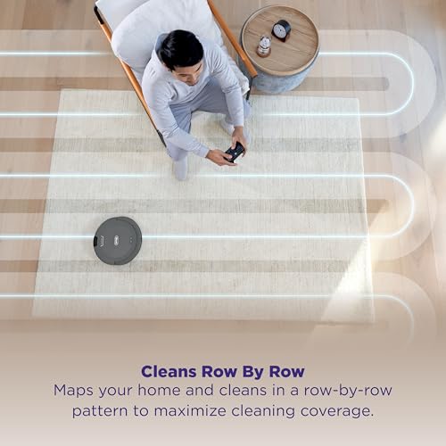 Shark Navigator Robot Vacuum, SmartPath Navigation, Steel Grey, RV2110CA | SmartPath Navigation, Up to 50% More Suction, Detects & Avoids Objects, Anti-Hair Wrap, Wi-Fi, Carpets & Hard Floors