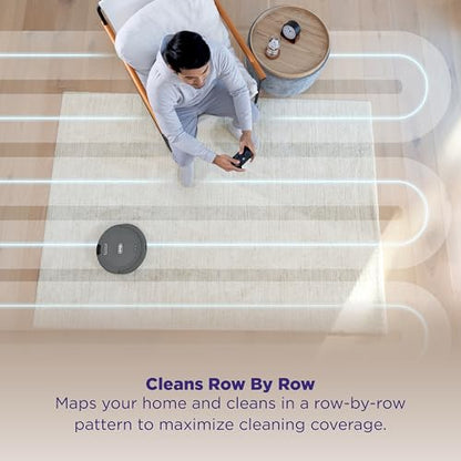 Shark Navigator Robot Vacuum, SmartPath Navigation, Steel Grey, RV2110CA | SmartPath Navigation, Up to 50% More Suction, Detects & Avoids Objects, Anti-Hair Wrap, Wi-Fi, Carpets & Hard Floors