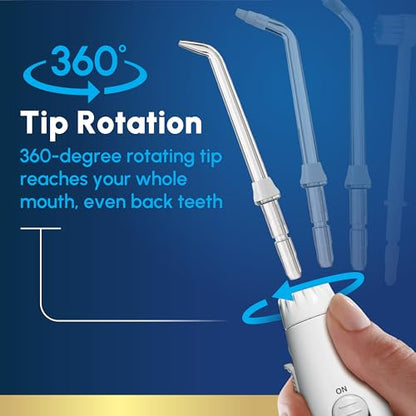 Waterpik Aquarius Countertop Water Flosser for Teeth, 10 Settings, White | For teeth, gums and braces, multiple users and needs, electric power, CDA Validated, ADA Accepted, WP-660
