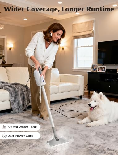 10-in-1 Steam Mop with Detachable Handheld Steamer, Multi & Up Steamer