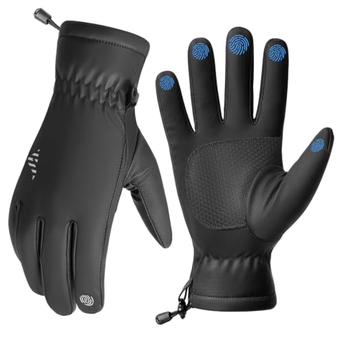 ATERCEL Winter Gloves for Cold Weather, Warm Thermal Cycling Gloves with Touchscreen, for Running, Walking, Driving