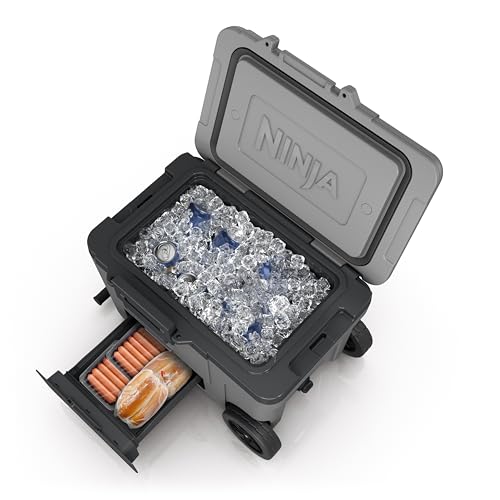 Ninja FrostVault™ 45qt/42.6L Wheeled Cooler, Dry Storage Drawer, Slate Gray