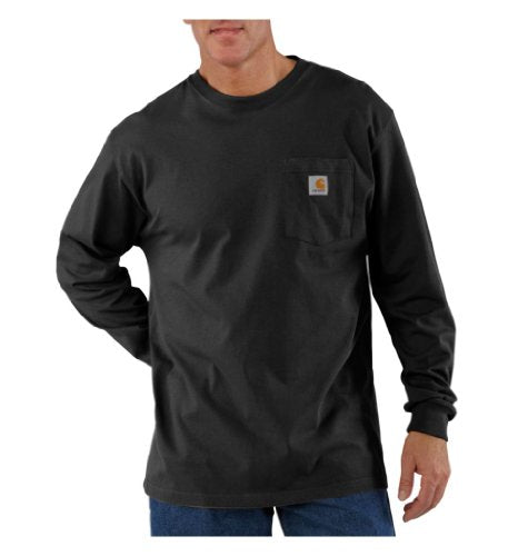 Carhartt Men's Workwear Pocket Long Sleeve T-Shirt, Black, Medium