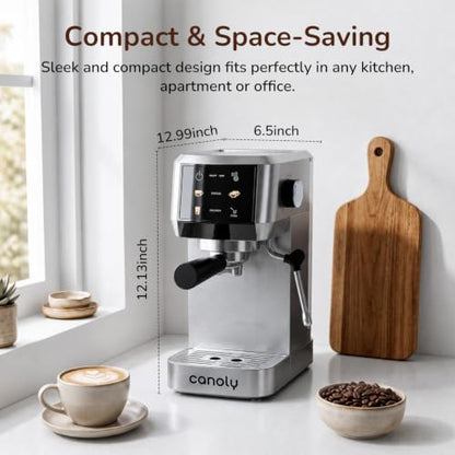 Canoly 2-in-1 Espresso Machine & Cold Brew Maker, 20 Bar, Stainless Steel