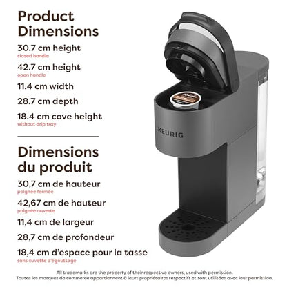 Keurig K-Mini Go Single Serve K-Cup Pod Coffee Maker, 1.24 L removable reservoir, Gray