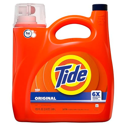 Tide Laundry Detergent Liquid, Original Scent, Works on 100% of Common Stains, Laundry Soap, Liquid Laundry Detergent, 100 Loads, 3.9 L (Pack of 2)
