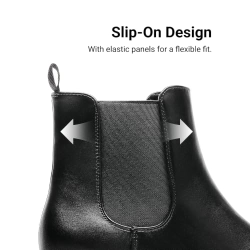 DREAM PAIRS Women's Chelsea Ankle Boots Fall Booties,Black,6 | Platform Chunky Heel,Round Toe,Pull-On,Comfortable,for Fall Winter Outdoor Walking,Office,Daily