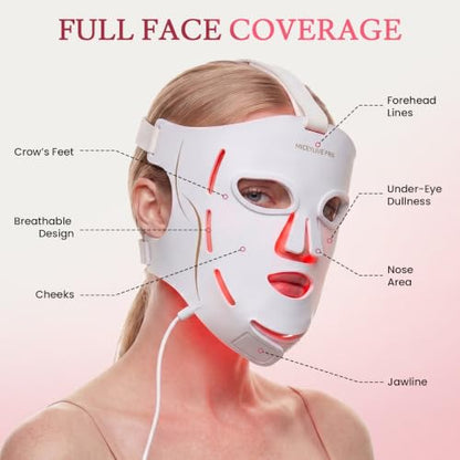 MICEYLIVE Pro Red Light Mask for Full Face, 460–850nm LED Light Mask