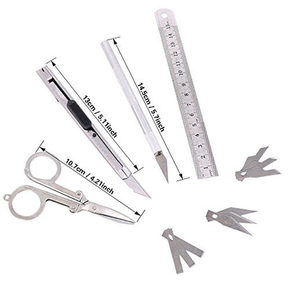 Swpeet 27Pcs Professional Compatible for Gundam Modeller Basic Tools, Compatible for Gundam Model Tools Kit Perfect for Model Kit Building Beginner Hobby Model Assemble Building with Duty Plastic