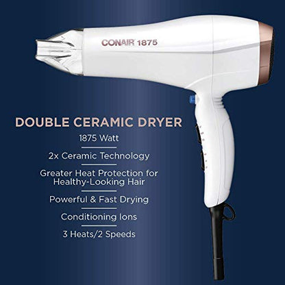 Conair Double Ceramic Hair Dryer with Concentrator, 1875W