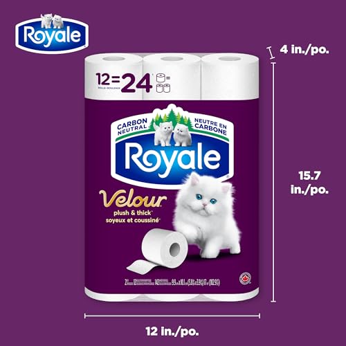 Royale Velour Toilet Paper, 12 Equal 24 Rolls, 142 Bathroom Tissues per roll