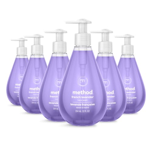 Method Liquid Hand Soap, Biodegradable Formula with Gel Soap Dispenser Made of 100% Recycled Plastic, French Lavender Scent, 354 ml Soap Pump Bottles, 6 Pack