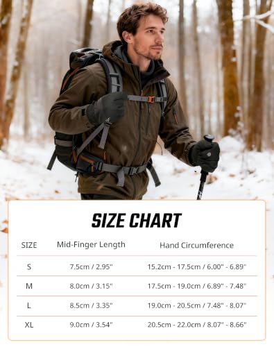 ATERCEL Winter Gloves for Cold Weather, Warm Thermal Cycling Gloves with Touchscreen, for Running, Walking, Driving
