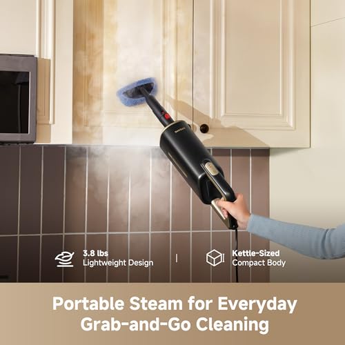 DREAME SH10 Steam Mop with Detachable Handheld Steamer, 13-in-1 Portable Steam Cleaner, 3.8 lbs Lightweight Body, 15sec Steam-Up, 212℉ Steam Cleaning, 350ml Water Tank, Safety System