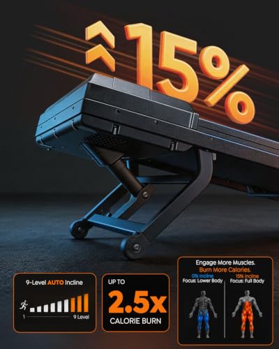 Acezoe Walking Pad Treadmill, 15% AUTO Incline, Bluetooth Speaker | Tapis Roulant for Home & Office, Under Desk Treadmills, 3.0HP Brushless Quiet Motor, 300lbs Capacity, LED Display, APP