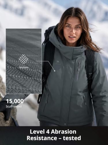 CAMELSPORTS Women's Waterproof Snow Ski Jakcet Fleece Warm Winter Coat Hooded Windproof Insulated Snowboarding Jacket