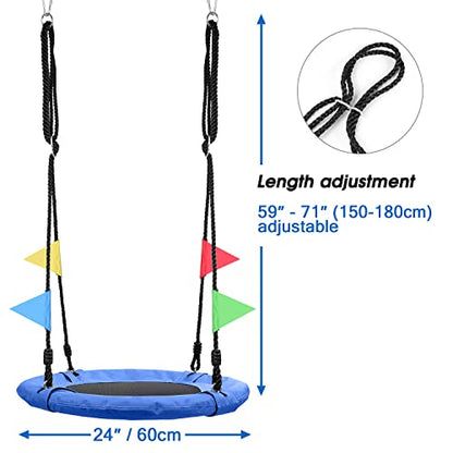 Odoland 24 inch Chidren Tree Swing, 330lb Saucer Swing-Backyard,Playground