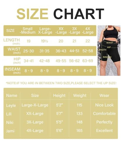 8" Biker Shorts Women - High Waisted Tummy Control Summer Soft Compression Plus Size Shorts for Yoga Workout Gym Athletic Black