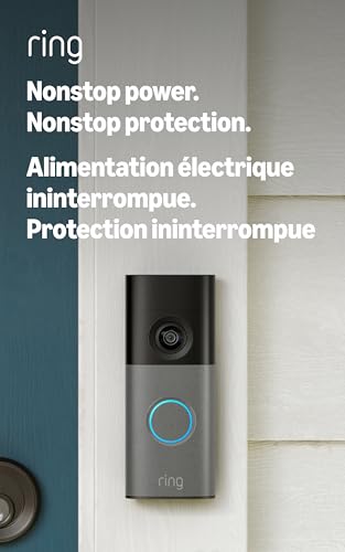 Ring Wired Doorbell 2K (newest model), Retinal 2K with wide-angle video, up to 6x Enhanced Zoom, and Two-Way Talk, Speckled Gray
